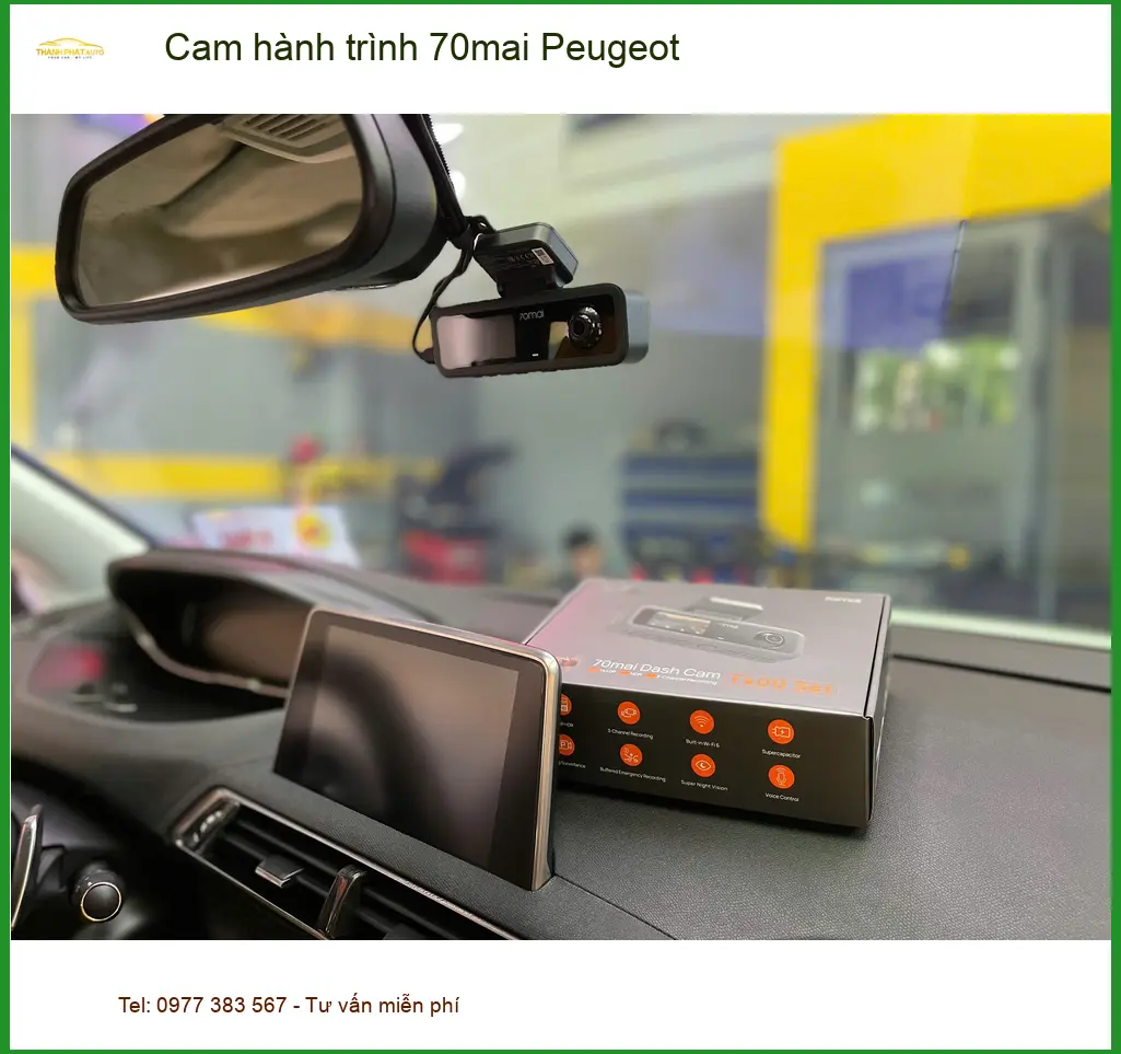Anh Khang lắp cam hành trình 70mai chính hãng cho Peugeot 3008 ở Gò Vấp ảnh thực tế 4