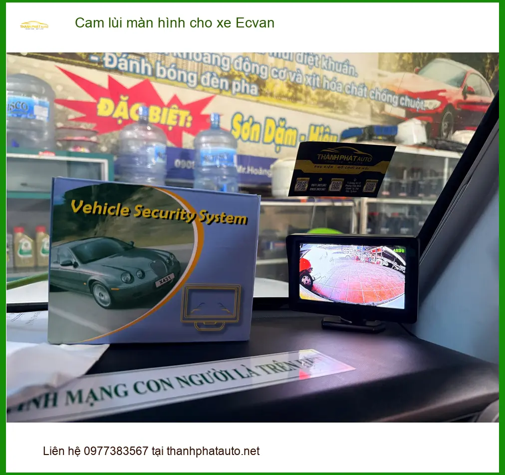 Chị Hương Giang lắp cam lùi màn hình cho xe Ecvan tại Quận Thủ Đức ảnh thực tế 2