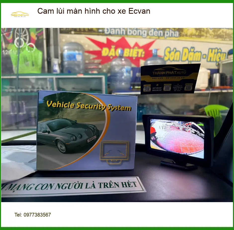 Anh Quang lắp cam lùi màn hình cho xe Ecvan ở Quận 9 vì khó lùi trong hẻm ảnh thực tế 3