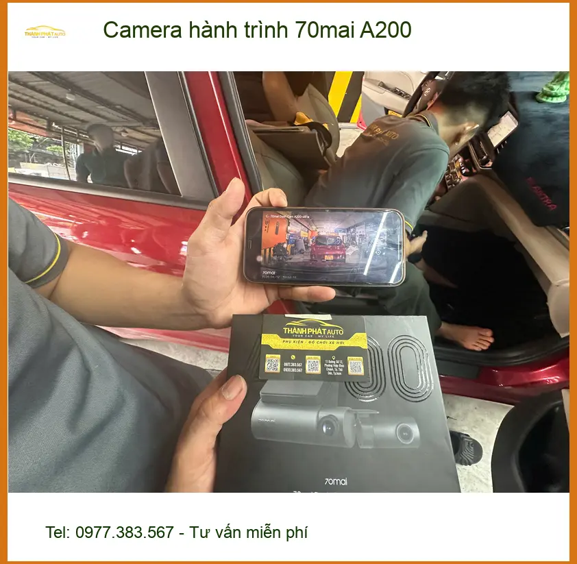 Anh Tùng lắp Camera hành trình 70mai A200 cho VinFast Lux A2.0 tại Quận 6 ảnh thực tế 2