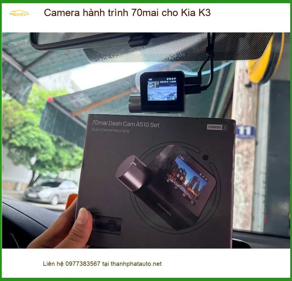 Anh Cường lắp camera hành trình 70mai cho Kia K3 tại Hóc Môn để yên tâm lái xe ảnh thực tế 5