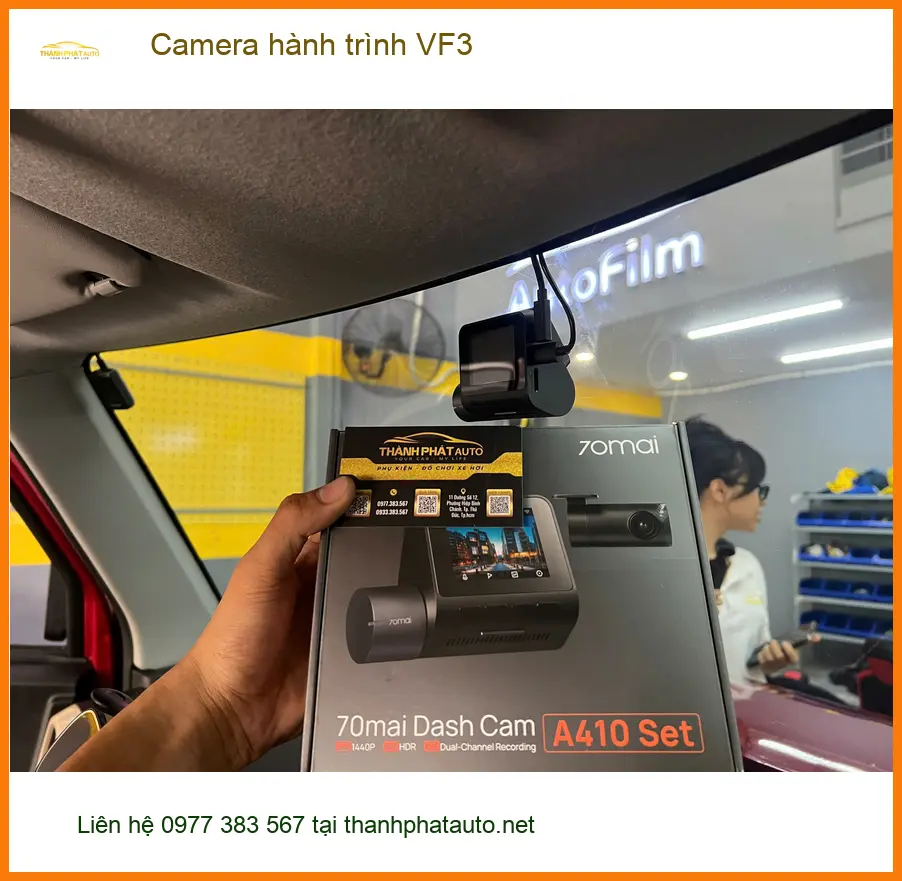 Chị Diệu Hương lắp Camera hành trình VinFast VF3 tại Quận 10 để an tâm lái xe đường phố ảnh thực tế 2