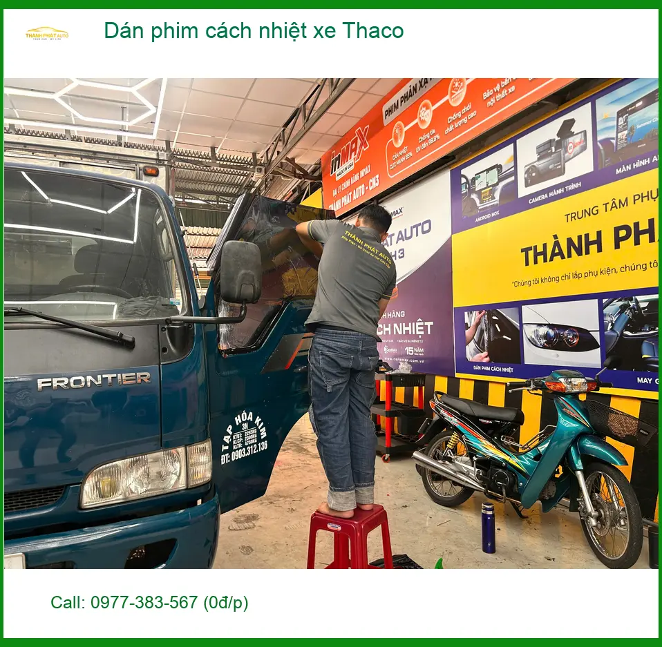 Anh Quang dán phim cách nhiệt xe Thaco Foton tại Quận 8 để chống nóng hiệu quả ảnh thực tế 2