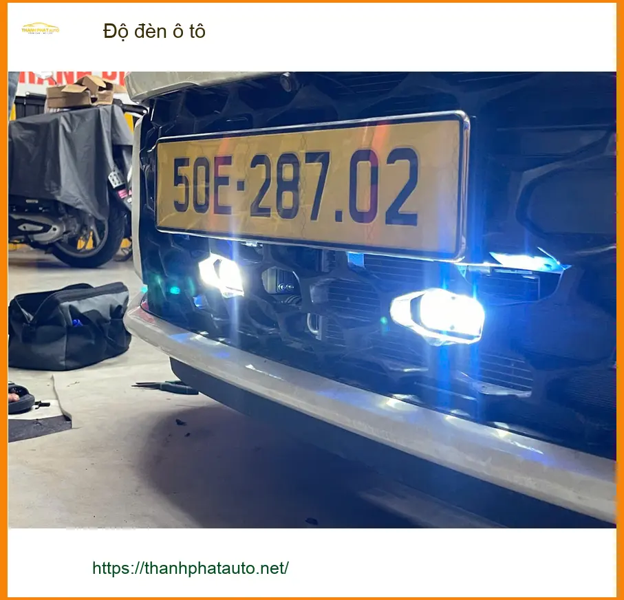 Bác Quang độ đèn ô tô Hyundai Santa Fe tại Quận 2 để cải thiện tầm nhìn ban đêm ảnh thực tế 3