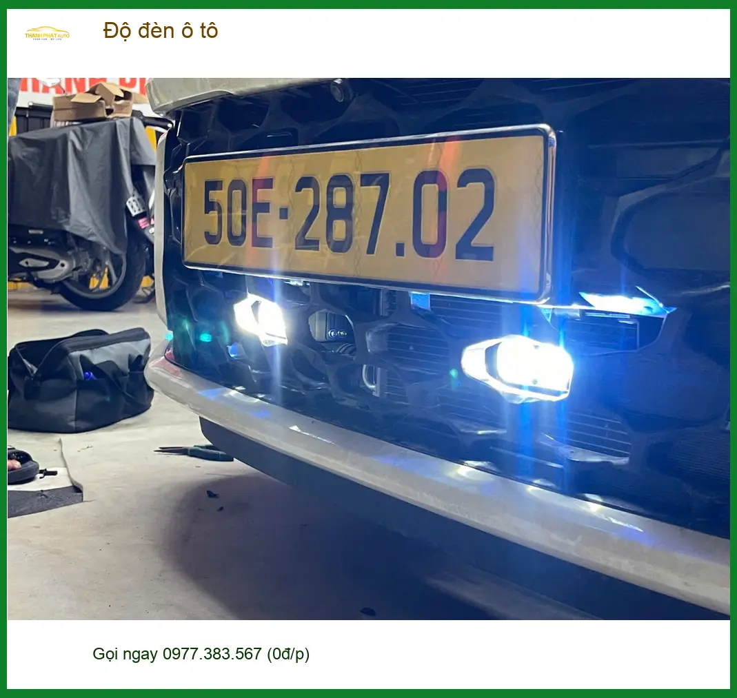 Chú Long độ đèn ô tô Hyundai Santa Fe tại Thủ Đức vì đèn zin yếu sáng ảnh thực tế 3