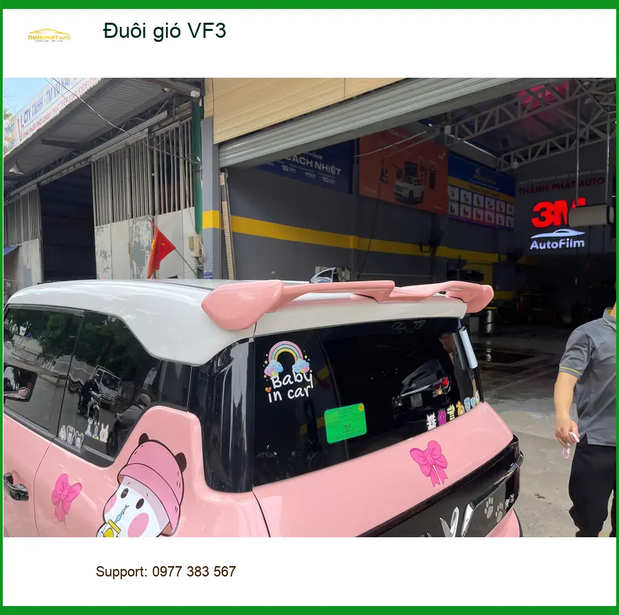 Anh Minh lắp đuôi gió VinFast VF3 tại Quận 5 tăng vẻ cá tính ảnh thực tế 2