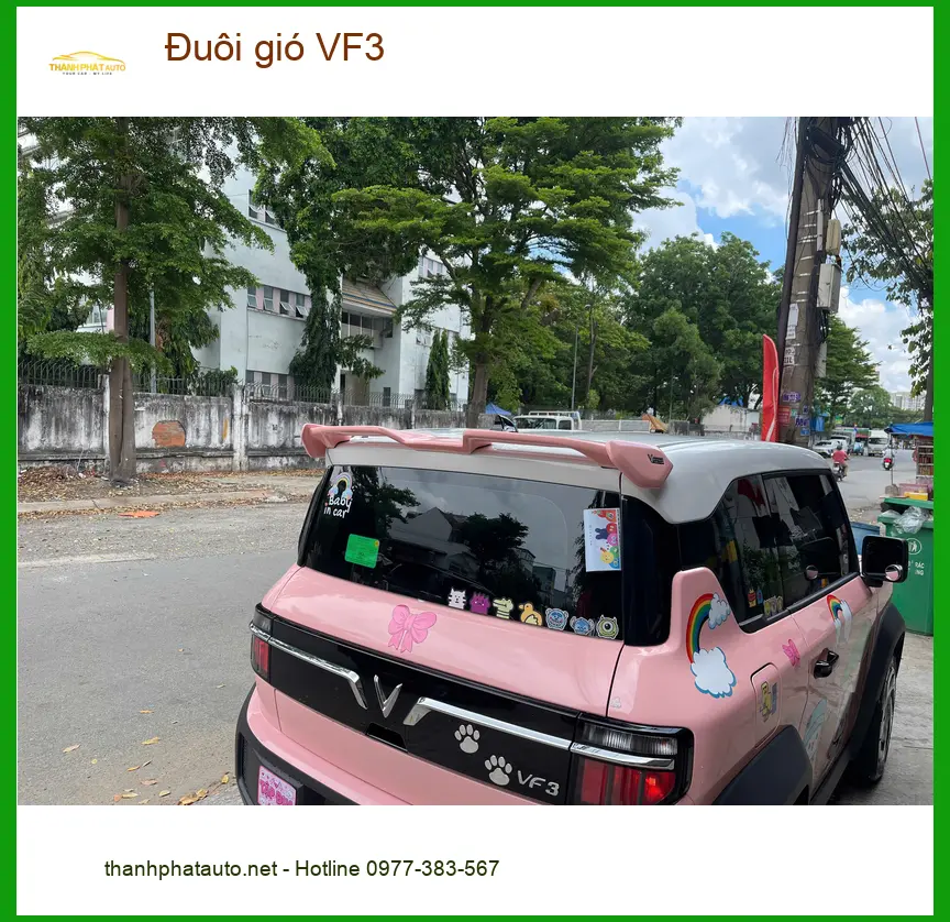 Chị Thảo lắp đuôi gió cho VinFast VF3 tại Quận 1 tìm kiếm phong cách riêng ảnh thực tế 2