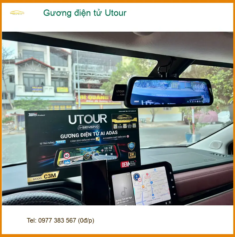 Chú Thiện lắp Gương điện tử Utour Kia Sorento Quận Bình Thạnh quan sát rõ ảnh thực tế 5