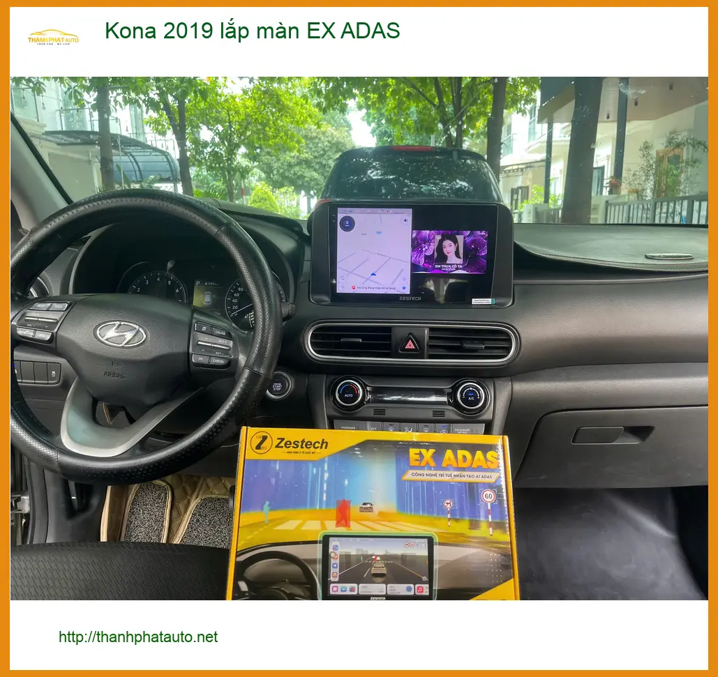 Cô Thảo lắp màn hình EX ADAS cho Kona 2019 tại Quận 11