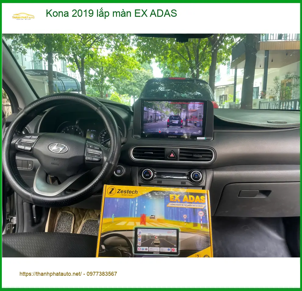 Cô Thảo lắp màn hình EX ADAS cho Kona 2019 tại Quận 11 ảnh thực tế 2