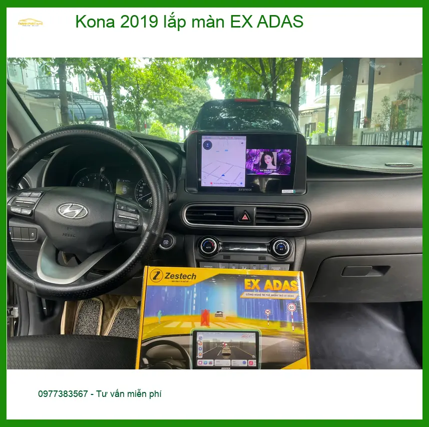 Anh Khang lắp màn hình EX ADAS cho Kona 2019 tại Nhà Bè để lái xe an toàn hơn
