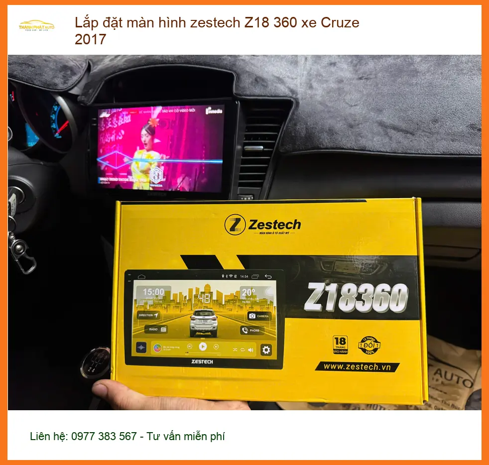 Anh Khánh lắp màn hình Zestech Z18 360 cho Cruze 2017 ở Quận 12