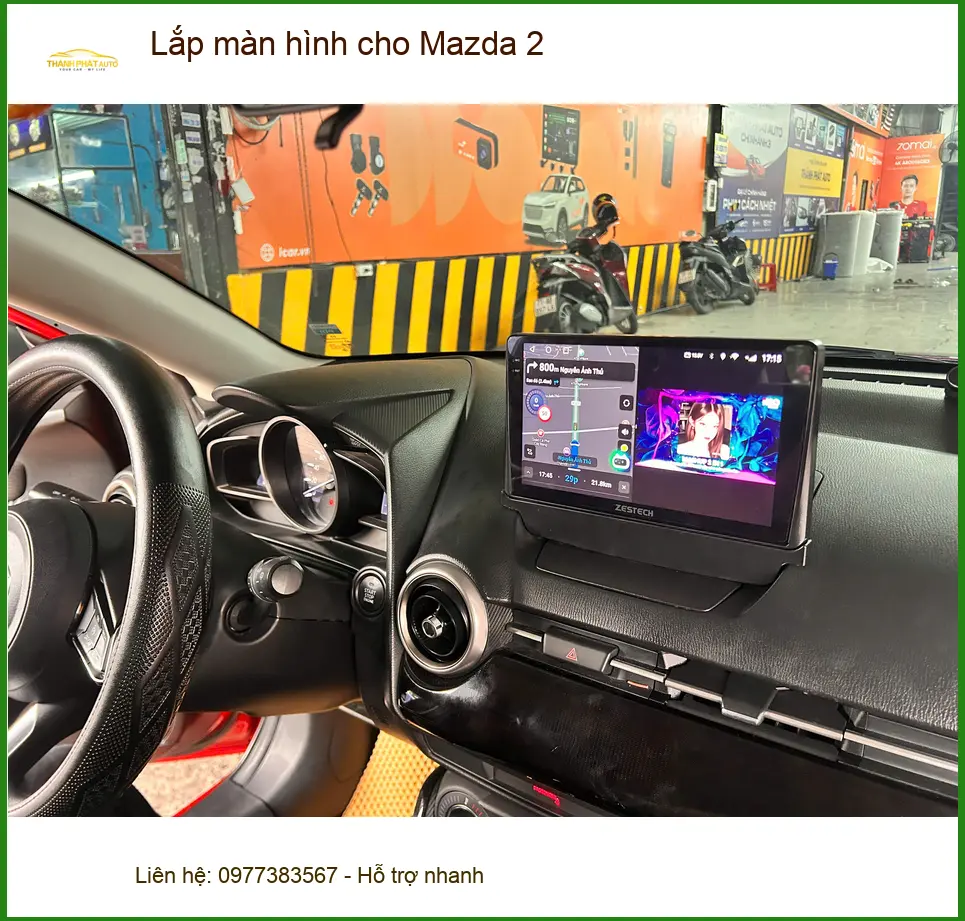 Anh Trọng lắp màn hình cho Mazda 2 Quận 3 để nâng cấp tính năng giải trí và dẫn đường ảnh thực tế 2
