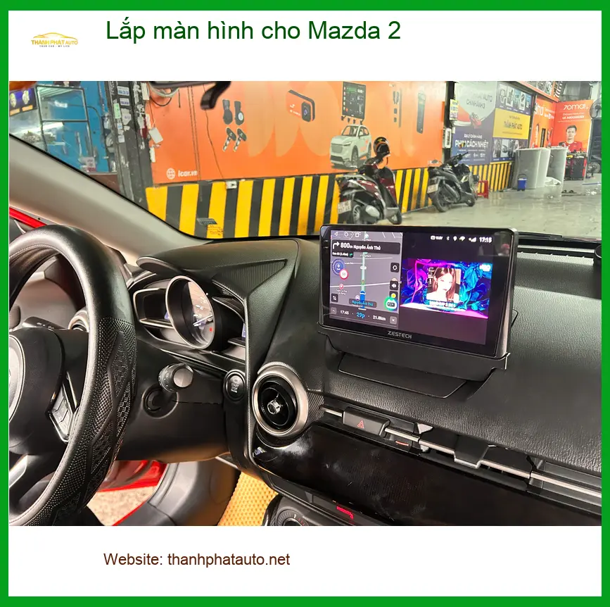 Chú Minh Đức lắp màn hình cho Mazda 2 tại Quận Tân Phú vì thiếu tính năng giải trí ảnh thực tế 2