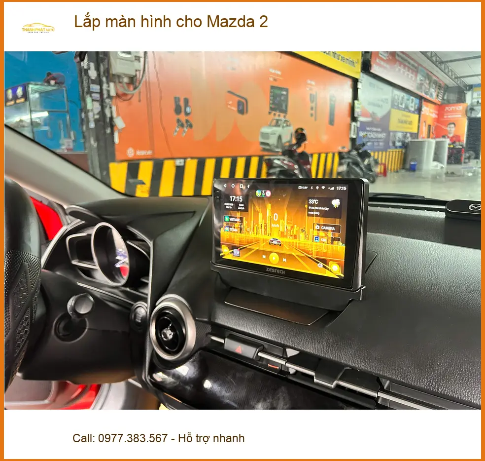 Chú Minh Đức lắp màn hình cho Mazda 2 tại Quận Tân Phú vì thiếu tính năng giải trí ảnh thực tế 3