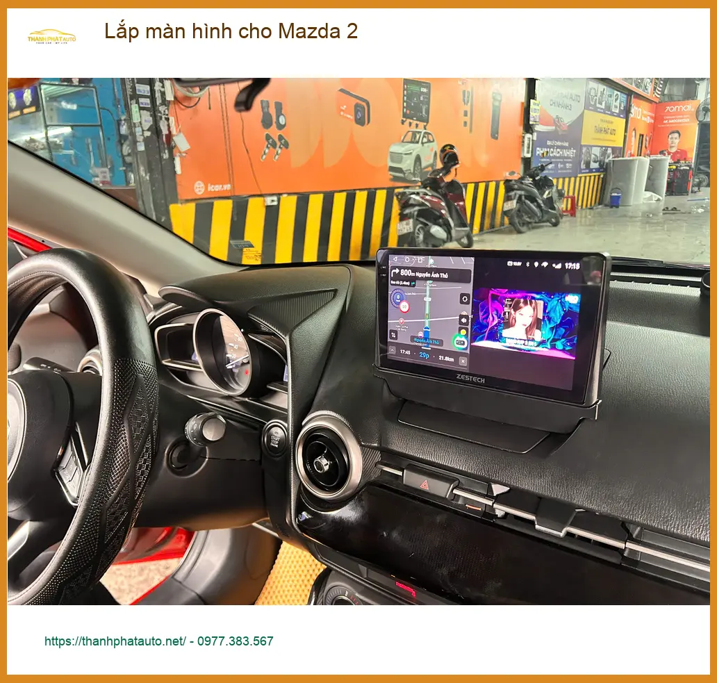 Anh Quang lắp màn hình Android cho Mazda 2 tại Quận 7 vì màn hình zin quá bé ảnh thực tế 4