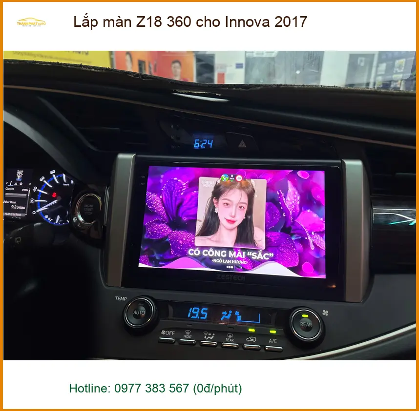 Anh Thắng lắp màn Z18 360 cho Innova 2017 Quận 6 để dễ dàng quan sát khi đậu xe ảnh thực tế 3