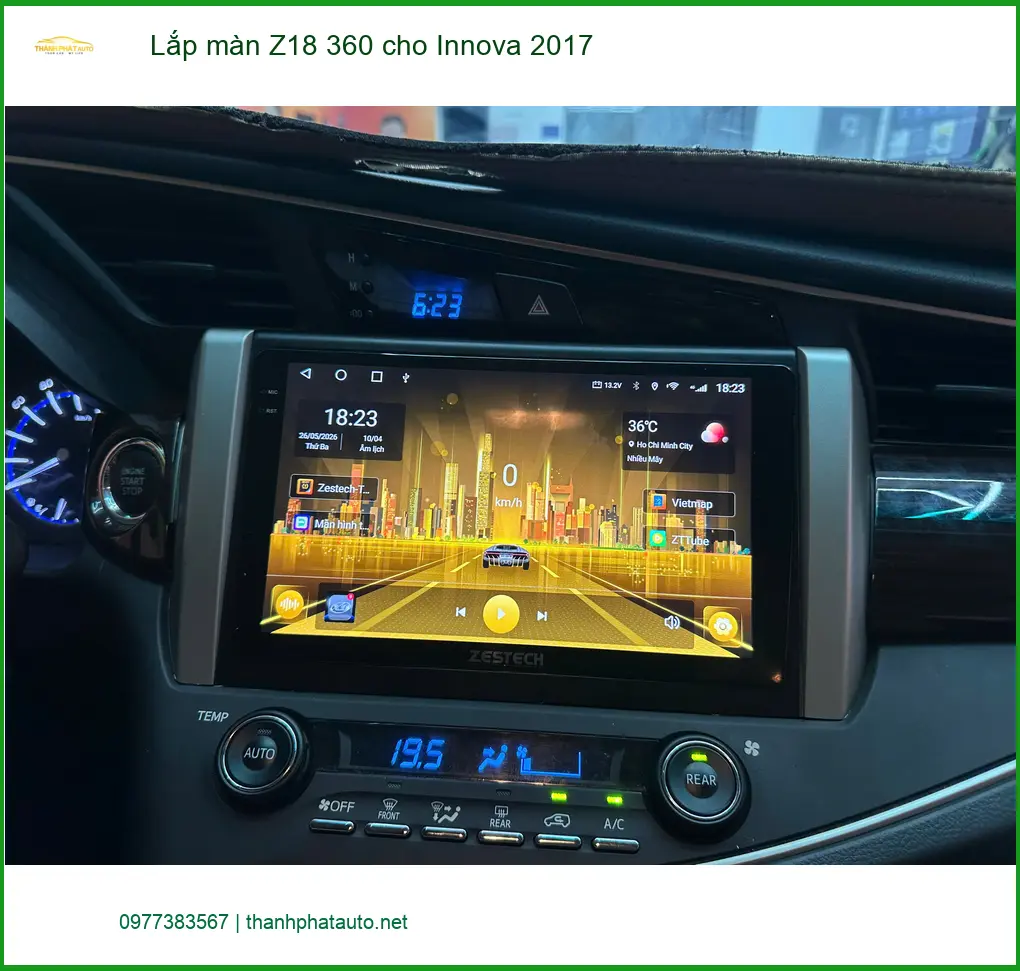 Anh Thắng lắp màn Z18 360 cho Innova 2017 Quận 6 để dễ dàng quan sát khi đậu xe ảnh thực tế 4