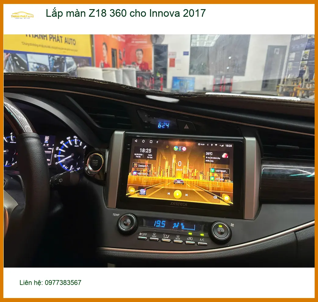 Chú Quang lắp màn Z18 360 cho Innova 2017 Quận Bình Tân để lái xe an toàn hơn ảnh thực tế 2