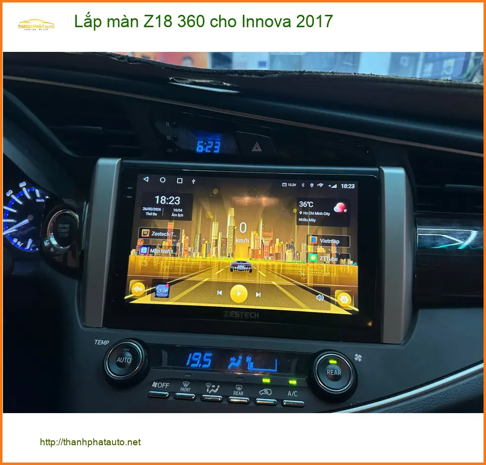 Chú Quang lắp màn Z18 360 cho Innova 2017 Quận Bình Tân để lái xe an toàn hơn ảnh thực tế 3