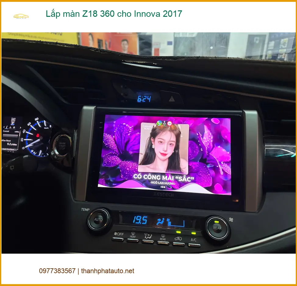 Anh Kiên lắp màn Z18 360 cho Innova 2017 tại Nhà Bè để quan sát tốt hơn