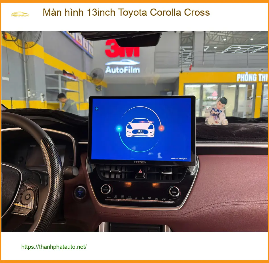 Chú Hùng lắp màn hình 13inch Toyota Corolla Cross tại Cần Giờ vì màn zin quá nhỏ ảnh thực tế 2
