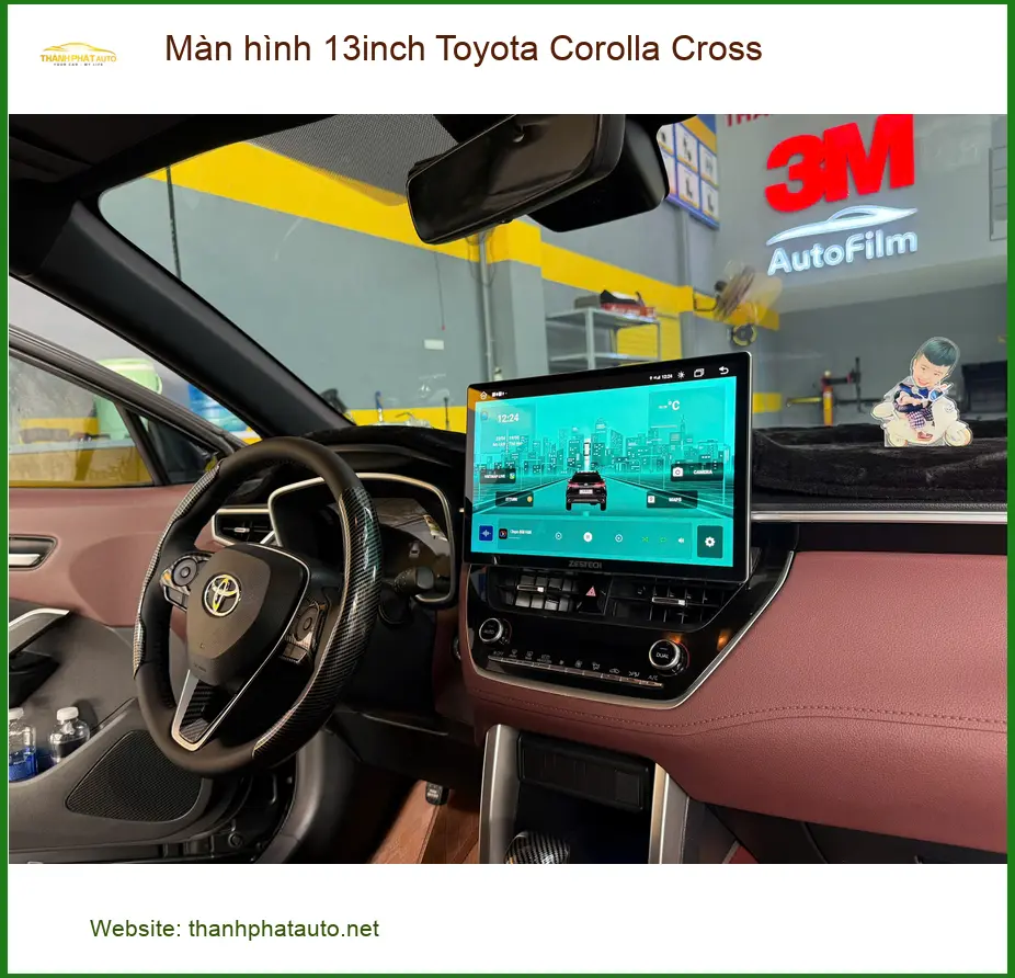 Anh Tùng lắp màn hình 13inch cho Toyota Corolla Cross tại Quận 2 vì màn zin quá nhỏ ảnh thực tế 4