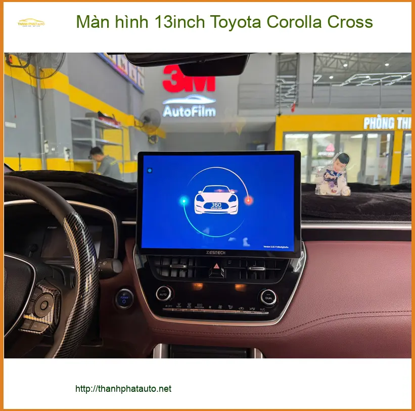 Chú Tấn lắp màn hình 13inch Toyota Corolla Cross tại Hóc Môn vì màn zin lỗi thời ảnh thực tế 2