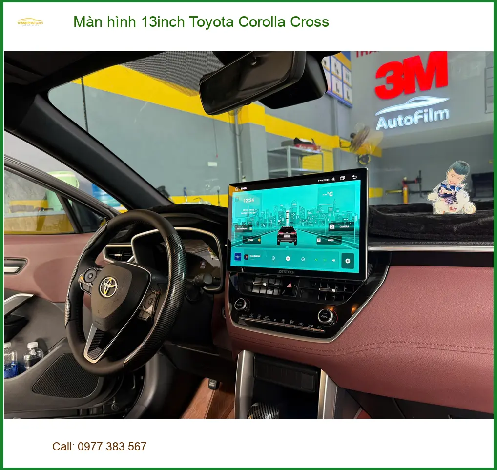 Chú Tấn lắp màn hình 13inch Toyota Corolla Cross tại Hóc Môn vì màn zin lỗi thời ảnh thực tế 3