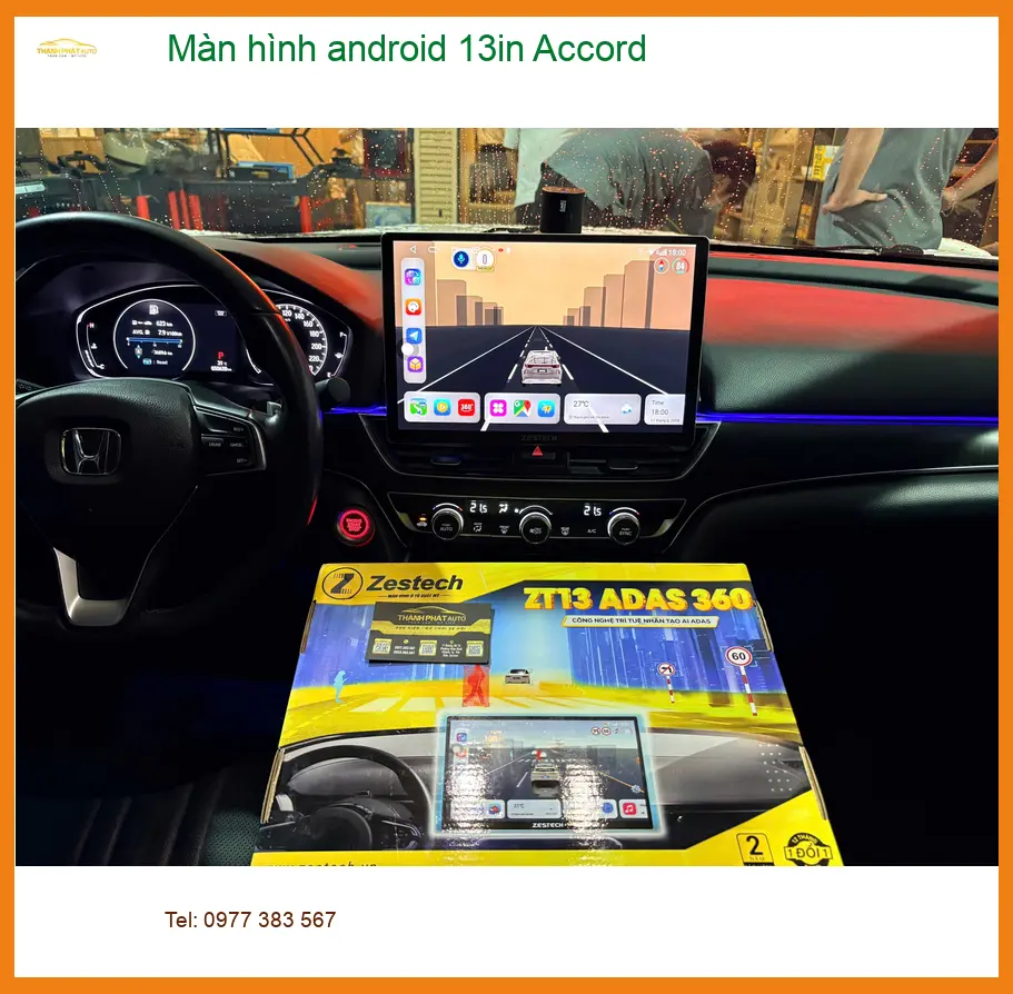 Anh Quang lắp màn hình Android 13in Accord tại Quận 6 để tiện đường đi ảnh thực tế 4
