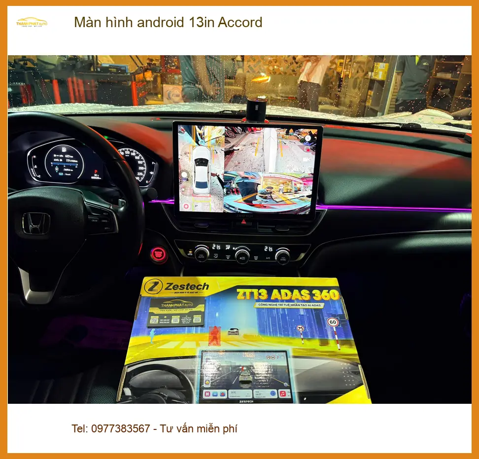 Anh Quang lắp màn hình Android 13in cho Accord tại Hóc Môn vì màn zin quá cũ kỹ ảnh thực tế 2