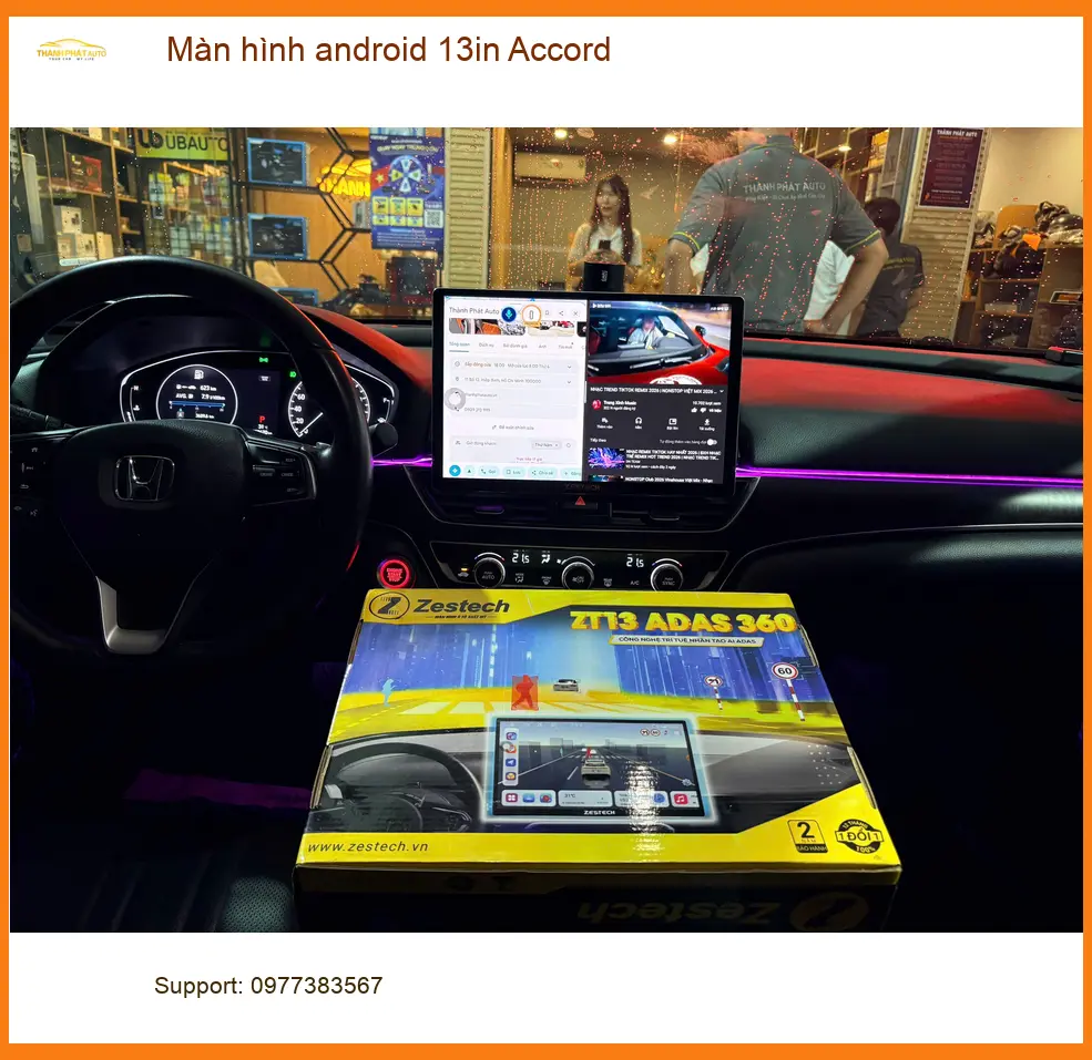 Anh Quang lắp màn hình Android 13in cho Accord tại Hóc Môn vì màn zin quá cũ kỹ ảnh thực tế 3