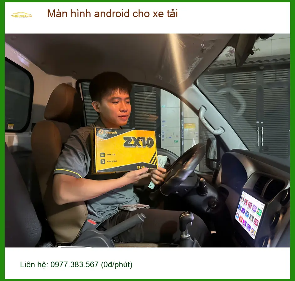 Bác Minh nâng cấp màn hình Android cho xe tải Hyundai Mighty tại Quận 3 vì màn cũ đã hỏng. ảnh thực tế 3
