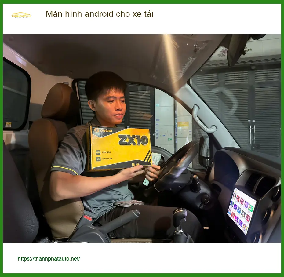 Chú Sơn nâng cấp màn hình Android cho xe tải Hino Dutro tại Bình Chánh ảnh thực tế 3
