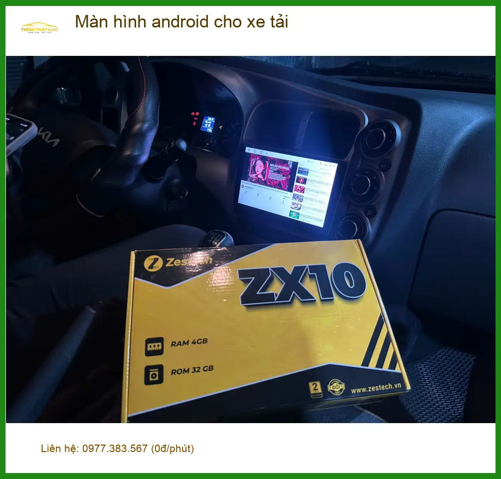 Chú Hưng nâng cấp màn hình Android cho xe tải Fuso Canter tại Thủ Đức