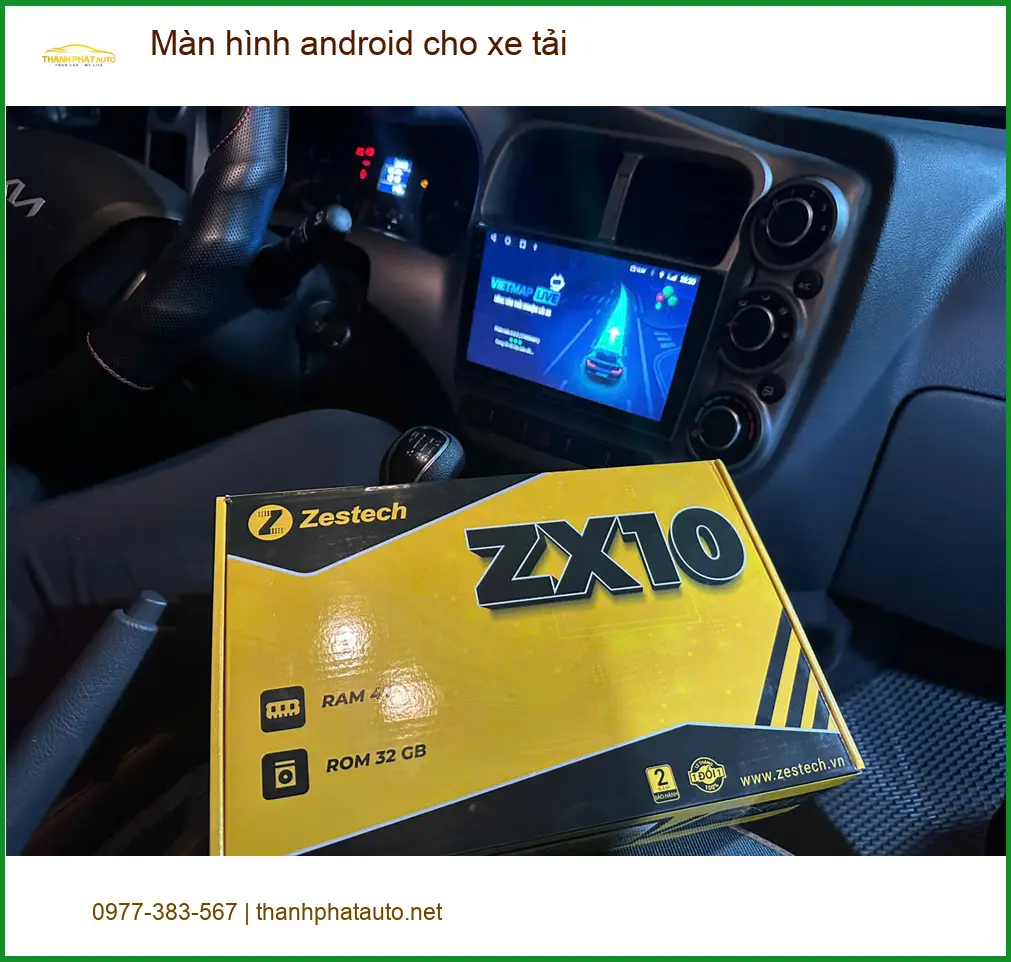 Chú Hưng nâng cấp màn hình Android cho xe tải Fuso Canter tại Thủ Đức ảnh thực tế 2