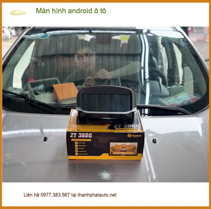 Anh Duy lắp màn hình Android ô tô cho Hyundai Santa Fe tại Bình Chánh để tiện xem bản đồ ảnh thực tế 2