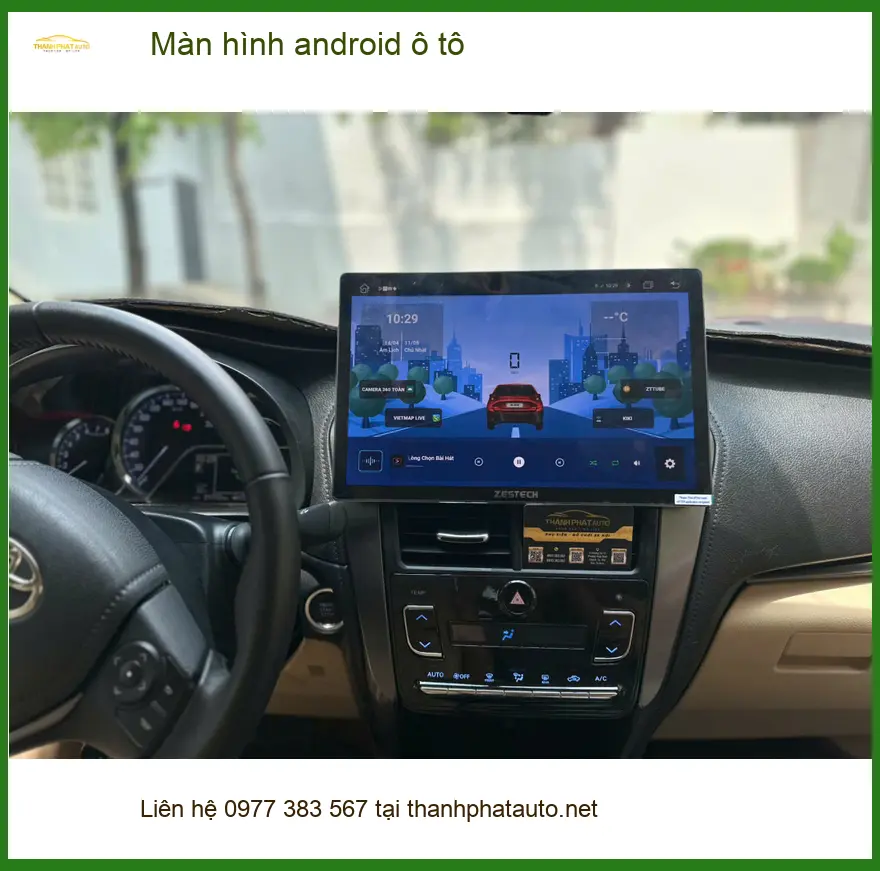 Chị Thanh lắp màn hình android ô tô cho Hyundai Accent tại Quận 9 vì màn hình zin đã cũ ảnh thực tế 2