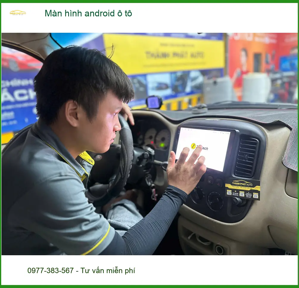 Anh Trường nâng cấp màn hình Android ô tô cho Santa Fe tại Cần Giờ ảnh thực tế 2