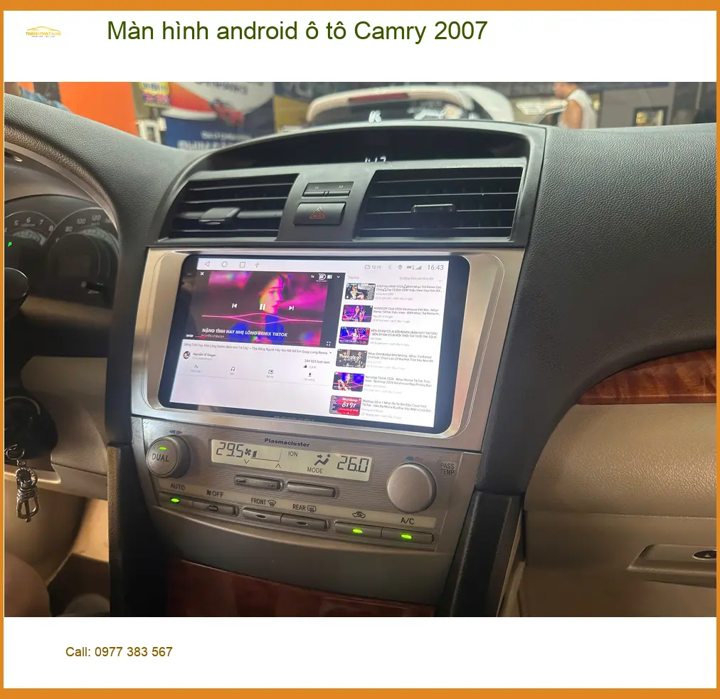 Chú Tấn lắp màn hình Android cho Camry 2007 tại Quận 1 vì màn zin đã lỗi thời ảnh thực tế 3
