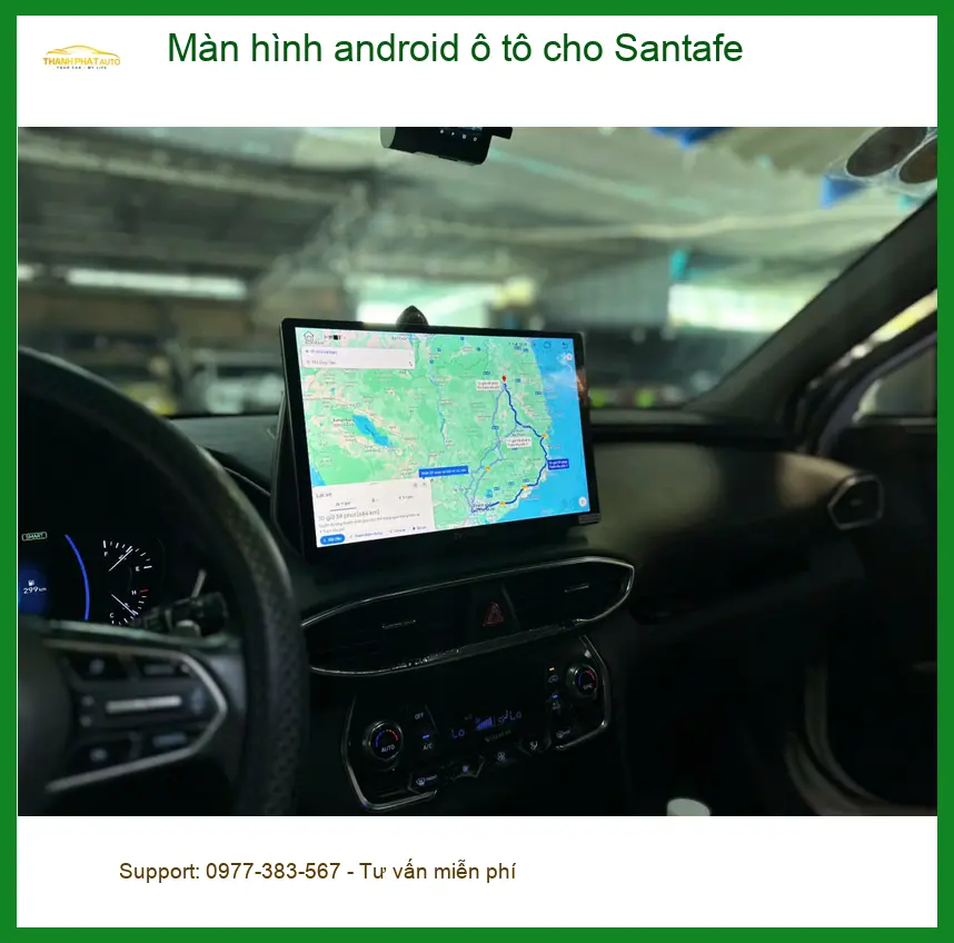 Chú Phước lắp màn hình Android ô tô Santafe tại Quận Bình Thạnh ảnh thực tế 4