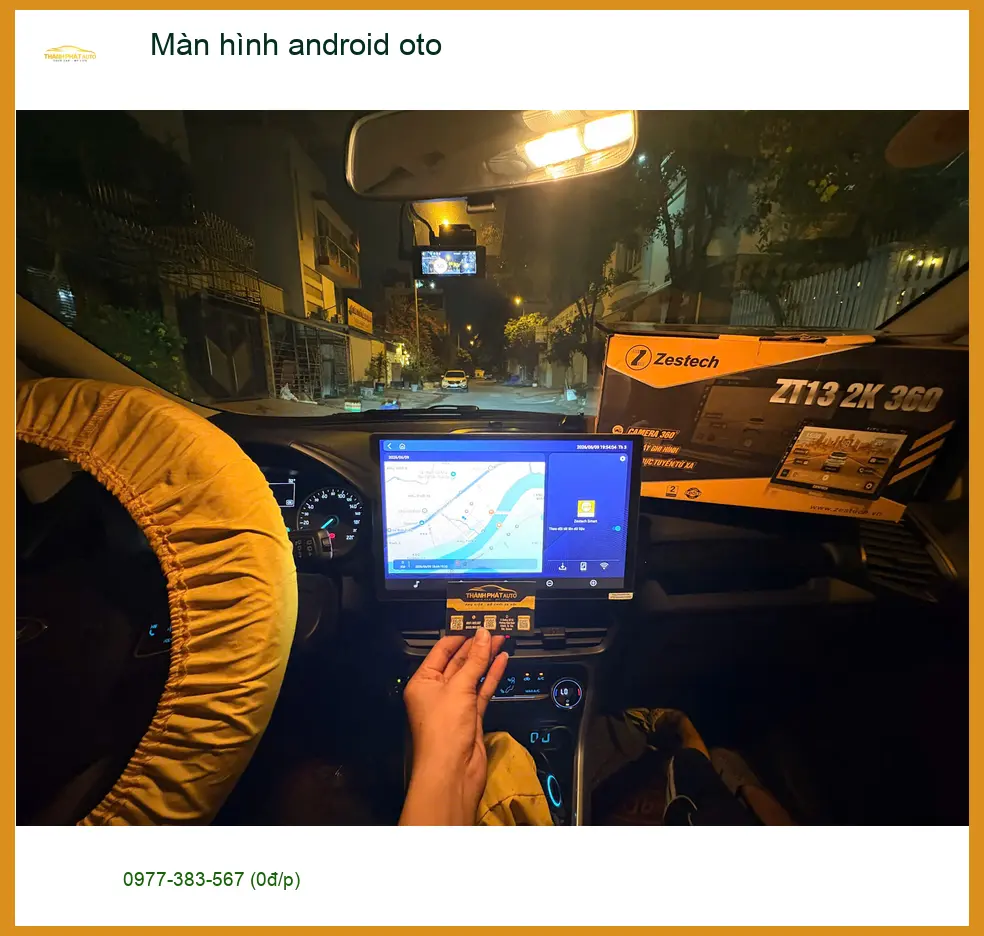 Chị Thảo lắp màn hình Android ô tô Hyundai Accent tại Nhà Bè vì màn hình cũ quá chậm ảnh thực tế 3