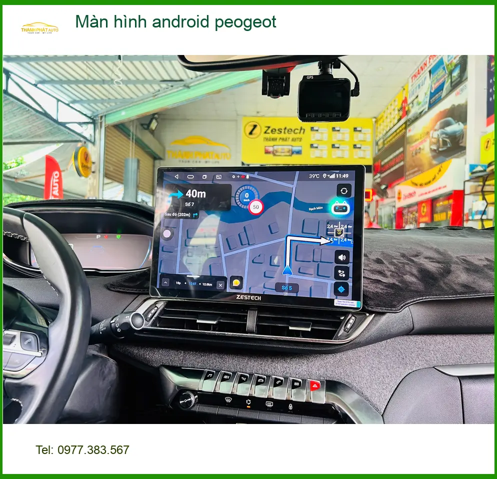 Anh Tùng lắp màn hình Android cho Peugeot 3008 tại Quận Tân Bình vì màn zin quá cũ ảnh thực tế 3