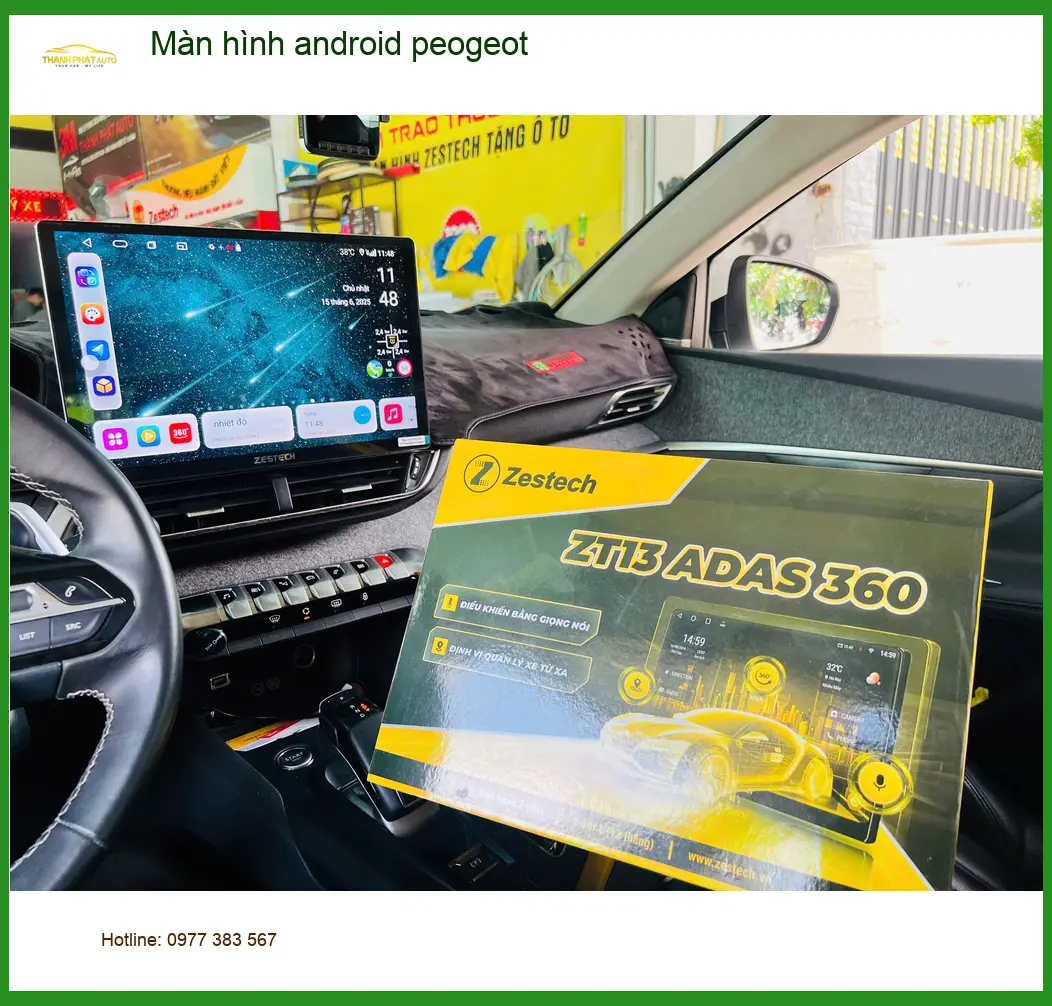 Anh Tùng lắp màn hình Android cho Peugeot 3008 tại Quận Tân Bình vì màn zin quá cũ ảnh thực tế 4