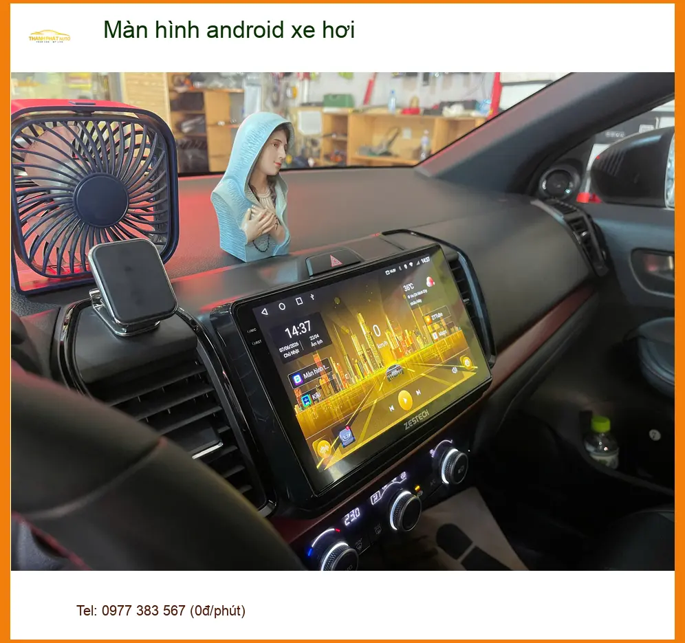 Chị Diệu Anh lắp Màn hình android xe hơi Hyundai Accent tại Hóc Môn để tiện giải trí