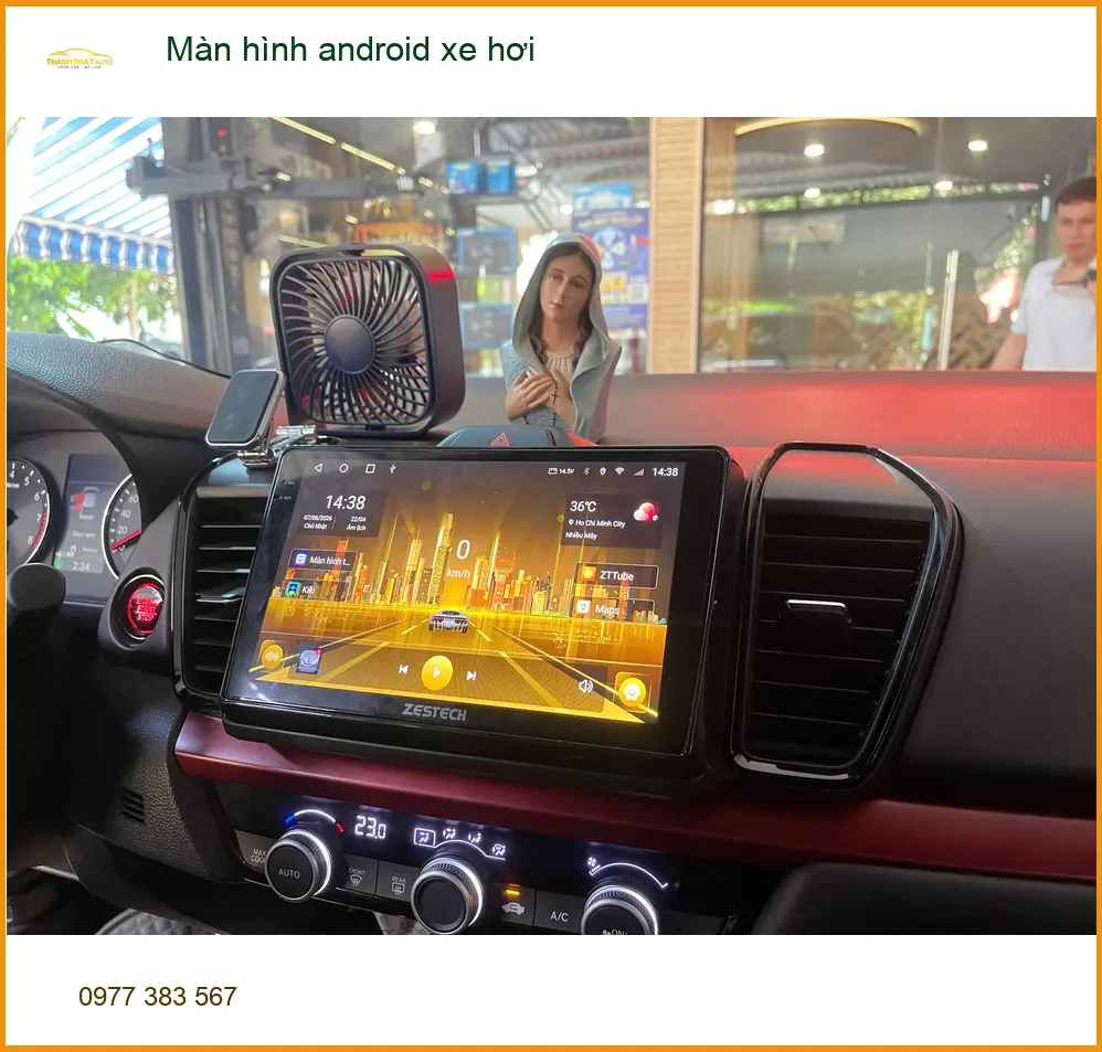 Chị Diệu Anh lắp Màn hình android xe hơi Hyundai Accent tại Hóc Môn để tiện giải trí ảnh thực tế 4