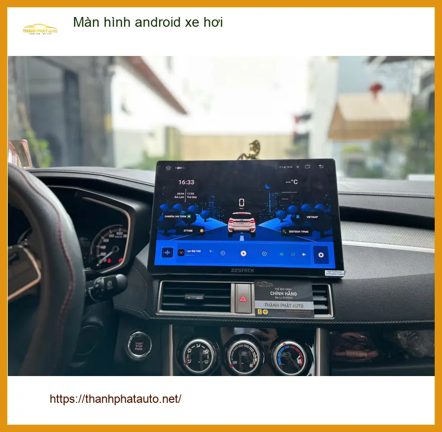 Anh Khải lắp màn hình Android xe hơi cho Hyundai Santa Fe tại Quận 2