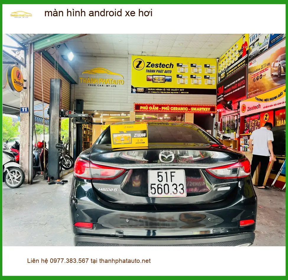 Anh Minh lắp màn hình Android xe hơi Hyundai Santa Fe ở Nhà Bè