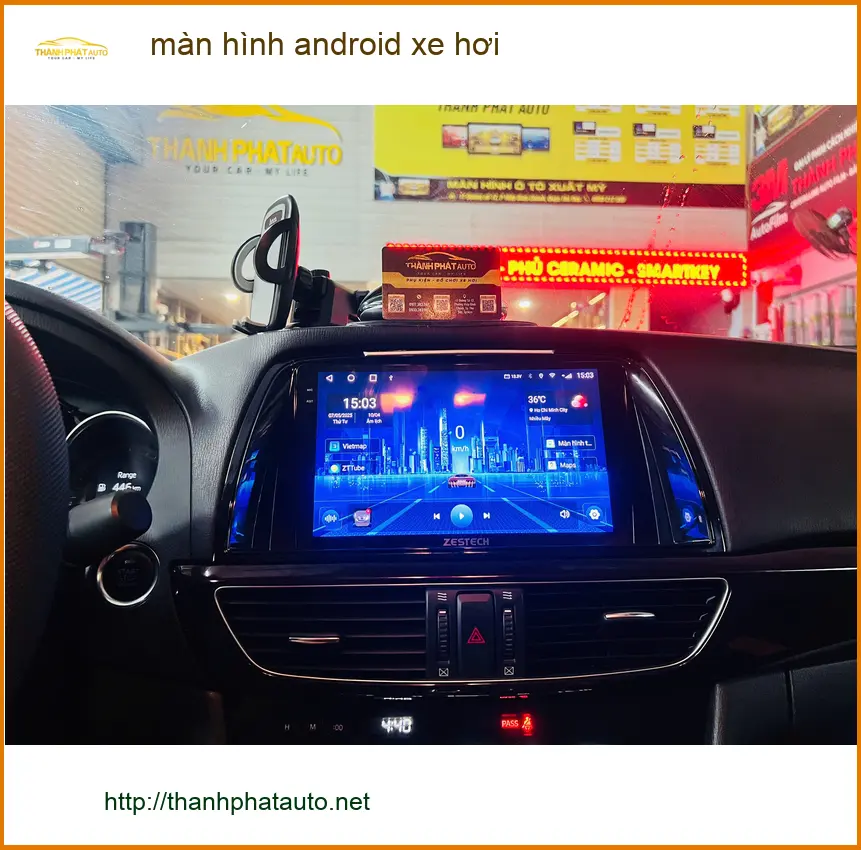 Anh Minh lắp màn hình Android xe hơi Hyundai Santa Fe ở Nhà Bè ảnh thực tế 4