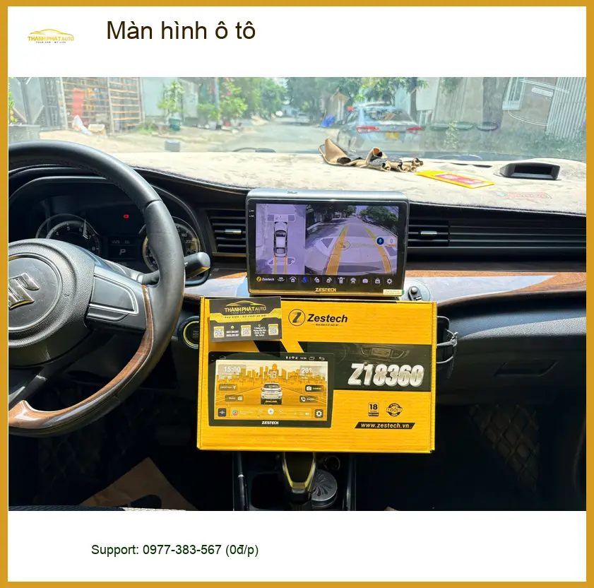 Chị Hương Giang lắp màn hình ô tô cho Hyundai Santa Fe tại Cần Giờ ảnh thực tế 2